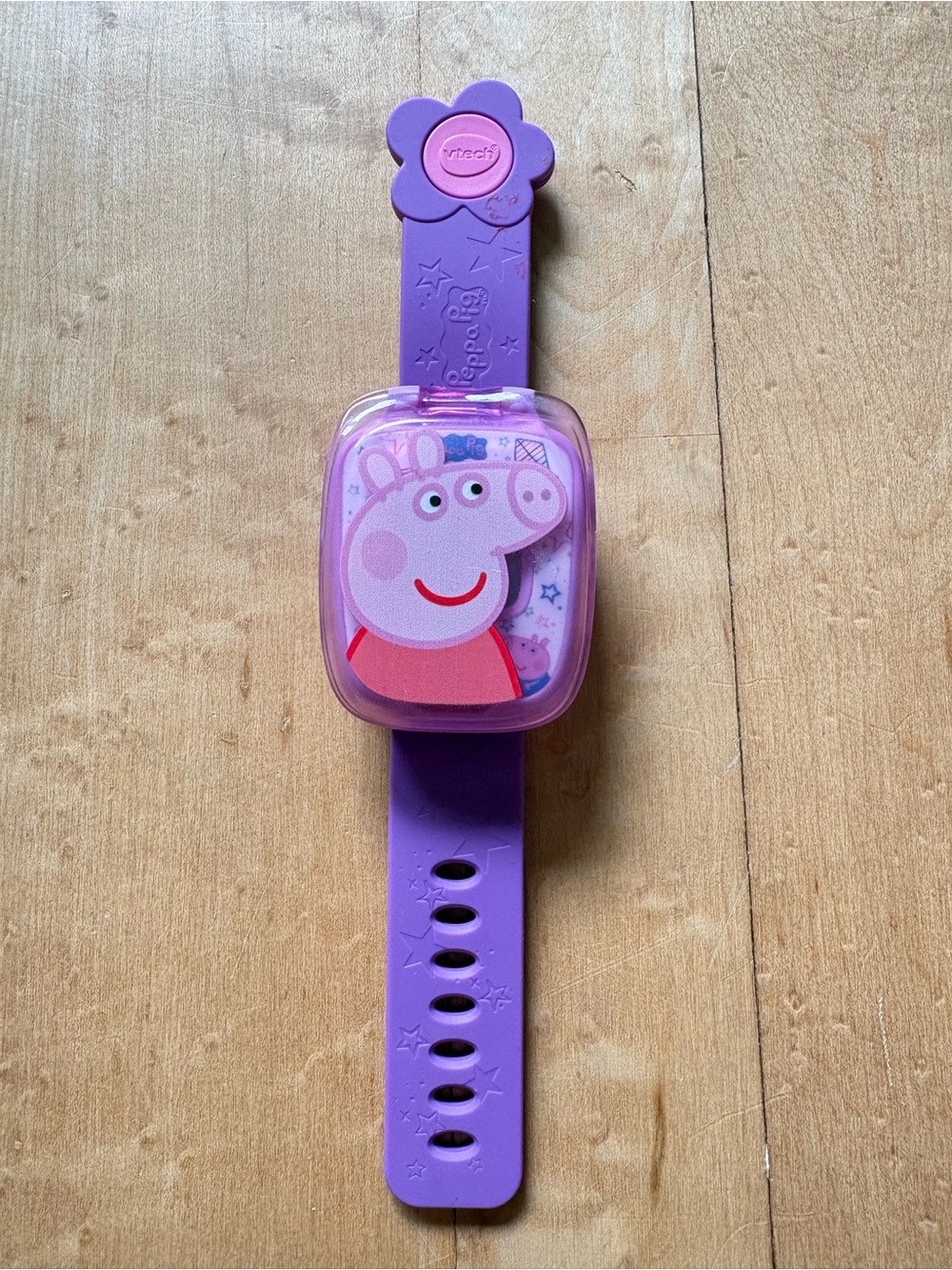 Peppa Pig V Tech Learning Watch,  Purple and Pink Kids Silicone Watch Band
